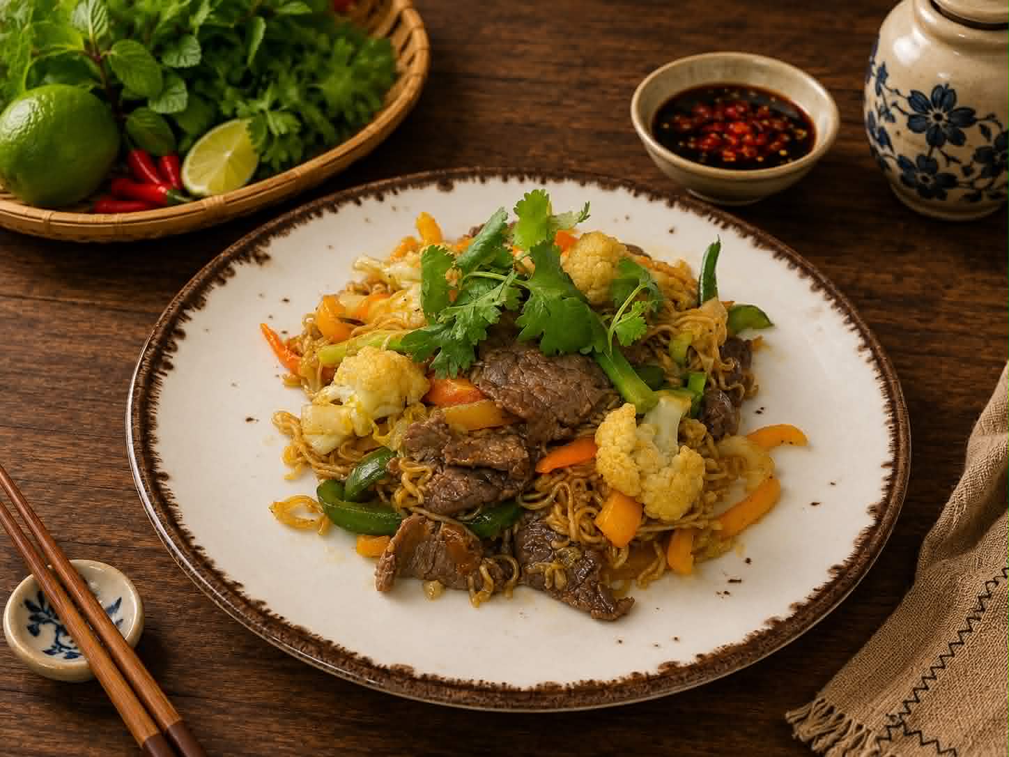 Mỳ xào thịt bò